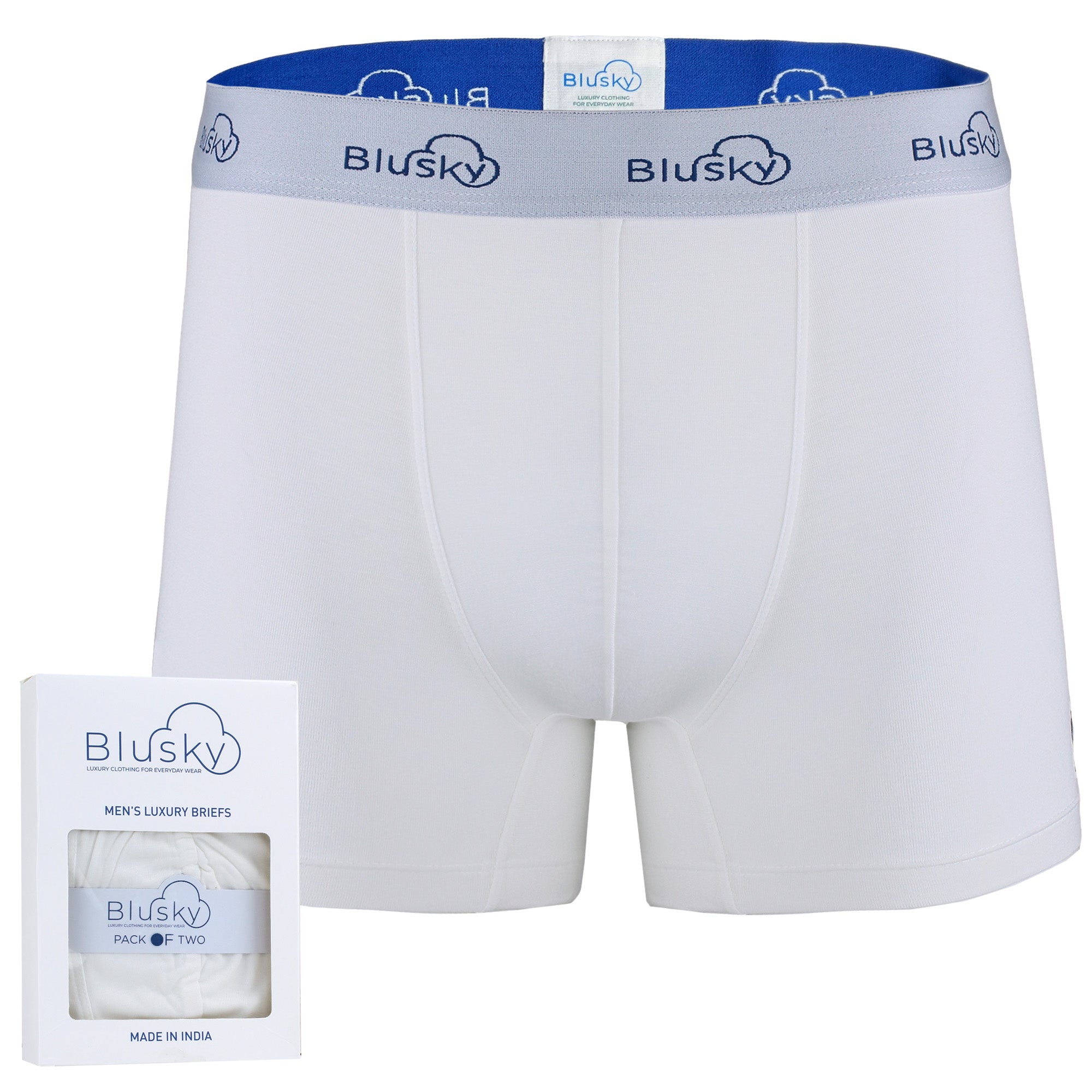 White Men's Bamboo Briefs 2-Pack