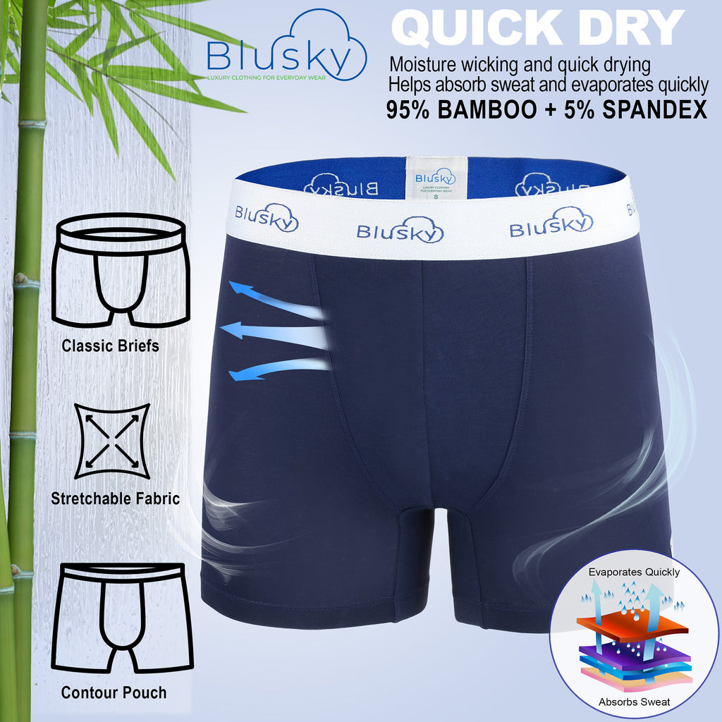 Navy Men's Bamboo Briefs 2-Pack