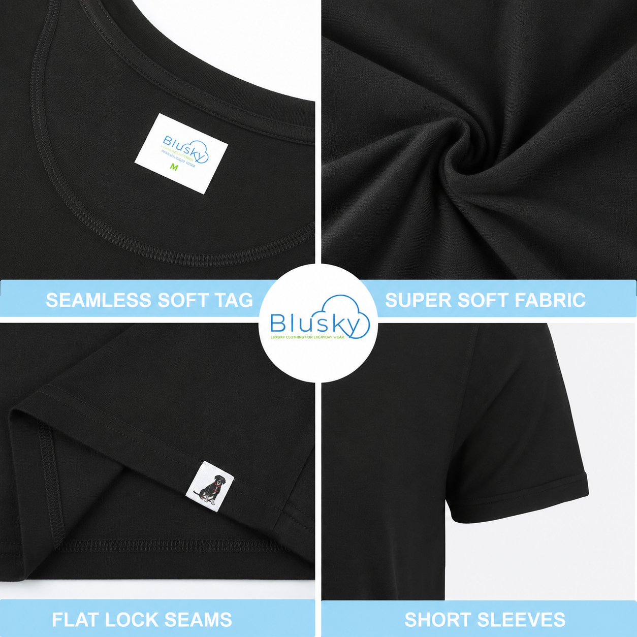 Black Short Sleeve Crew Neck T-Shirt