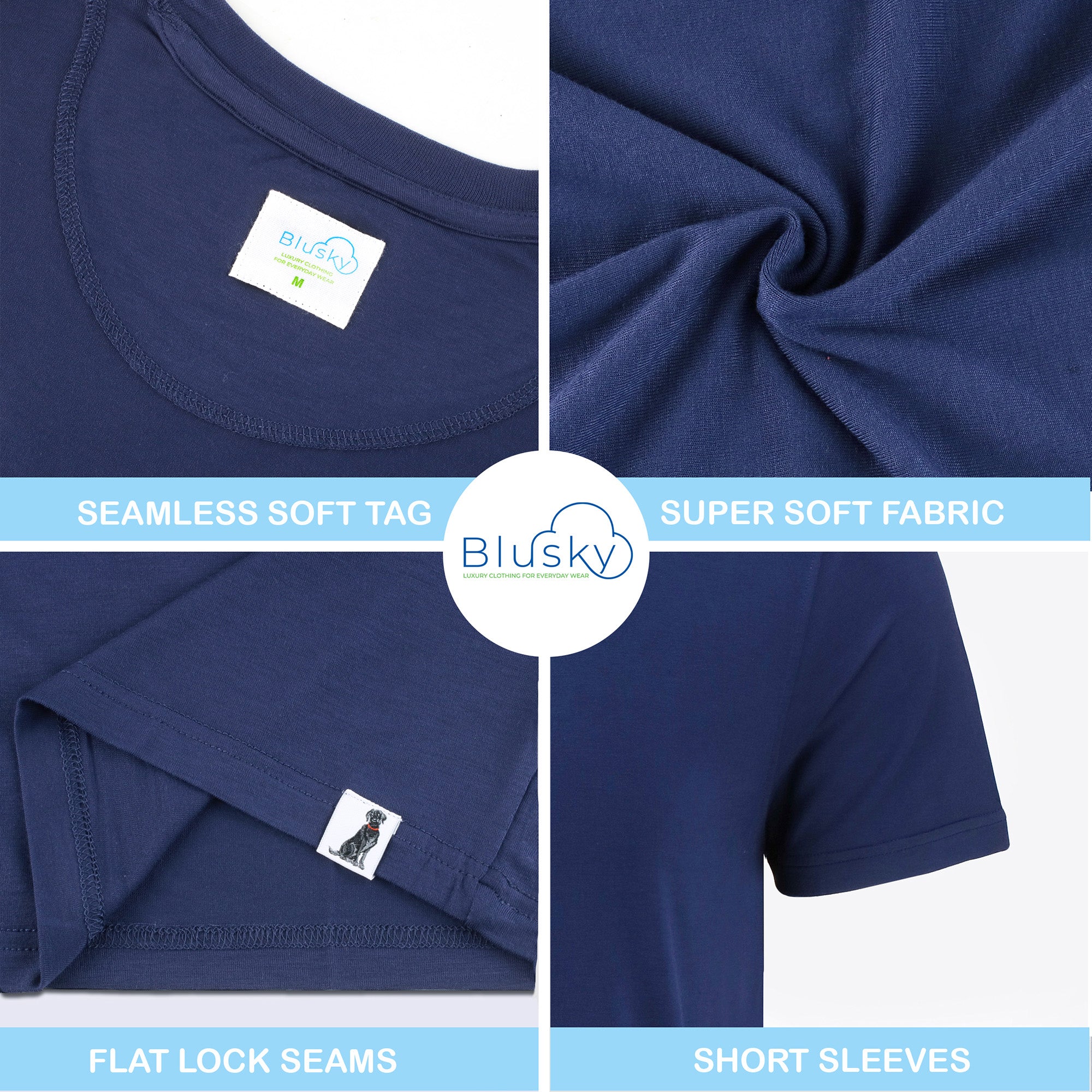 Navy Short Sleeve Crew Neck T-Shirts