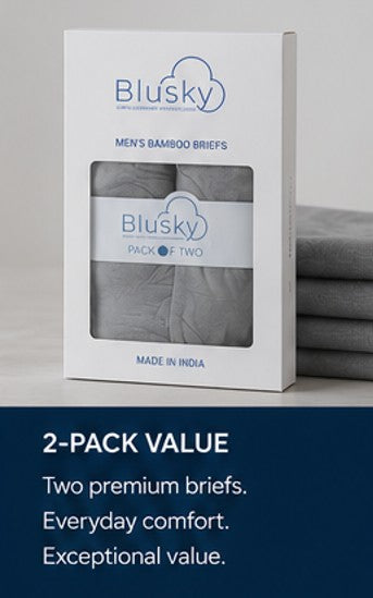 Grey Men's Bamboo Briefs 2-Pack