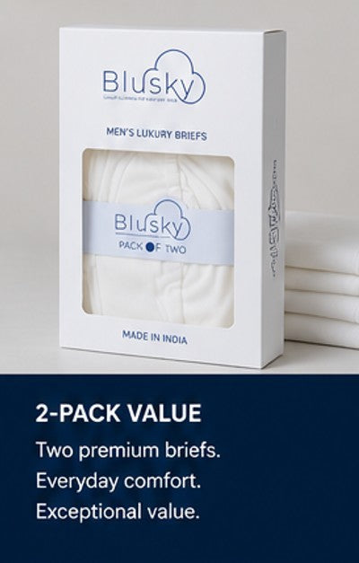 White Men's Bamboo Briefs 2-Pack